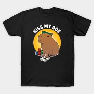 Kiss my ace Poker Capybara Cartoon T-Shirt